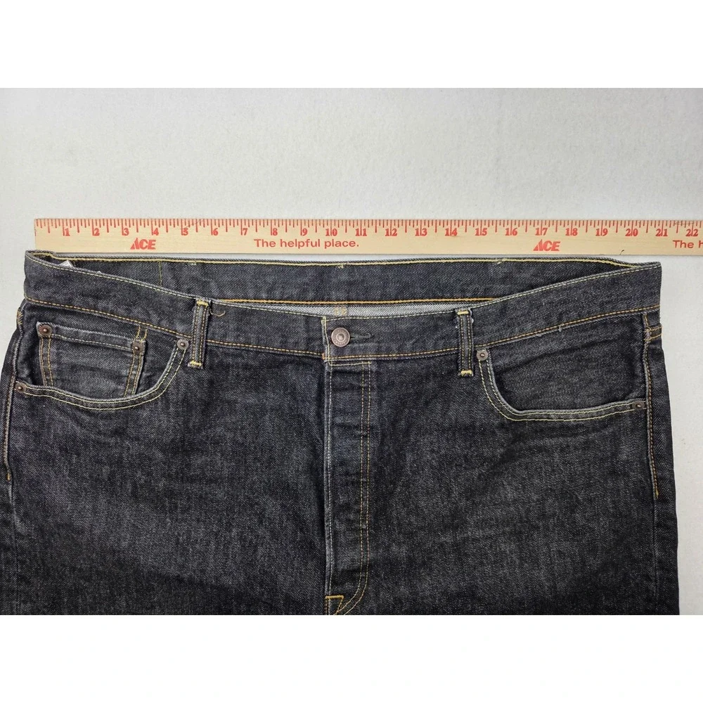 2013 Levi's 501 Jeans Men's 40 x 32 Denim Pockets Black Pants‎ Buttonfly